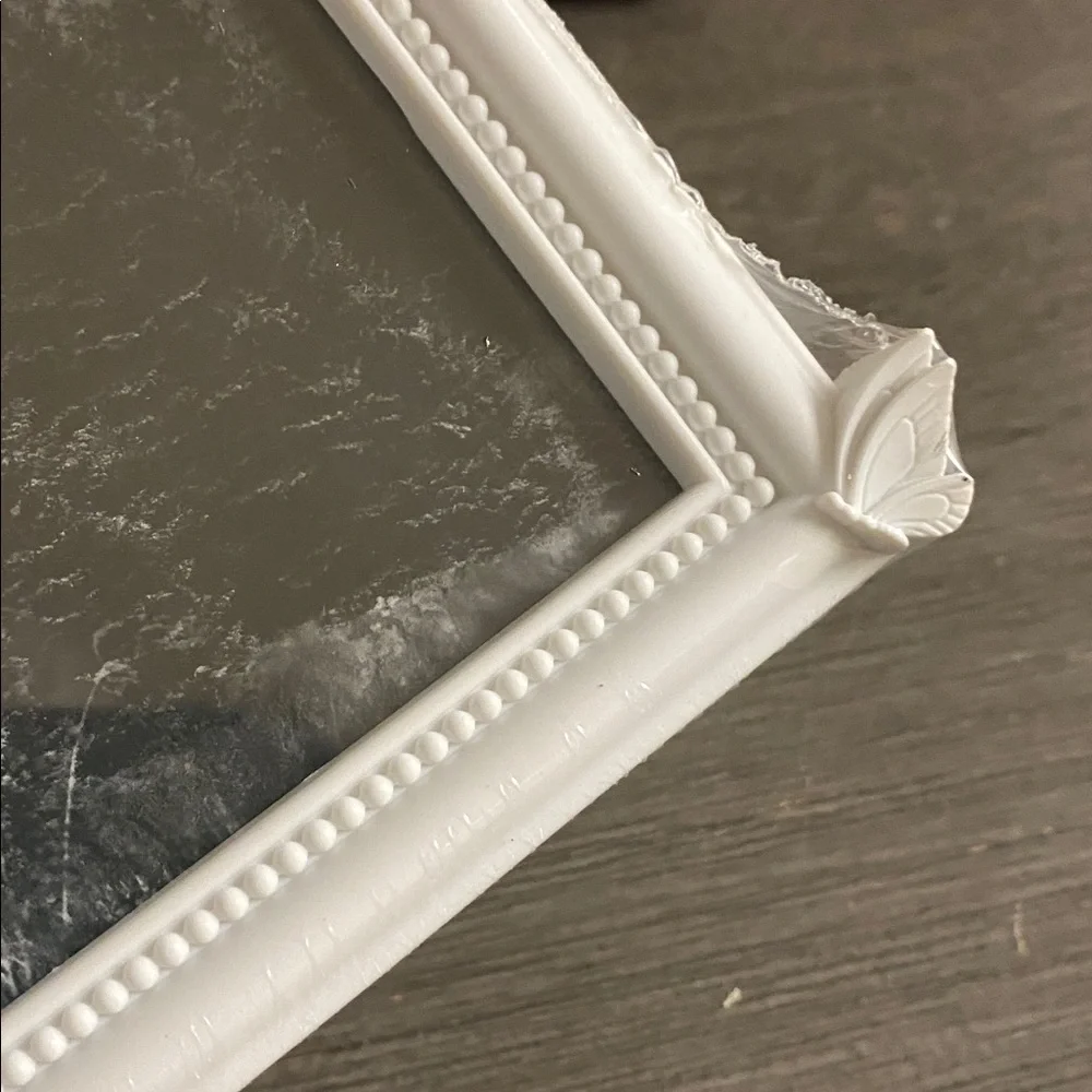 Elegant White Picture Frame with Butterfly Accents